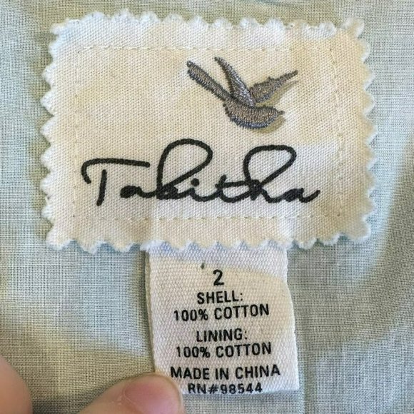 Anthropologie Tabitha Blue Green Color Block Canvas Tank A-Line Dress Womens 2 - Picture 3 of 5